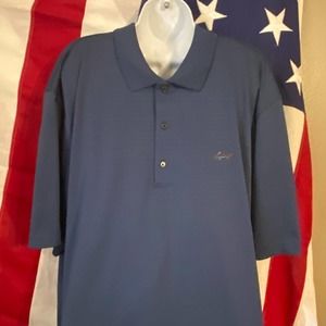 Mens XXL 2XL Greg Norman Play Dry Classic Shark Blue SS Polo